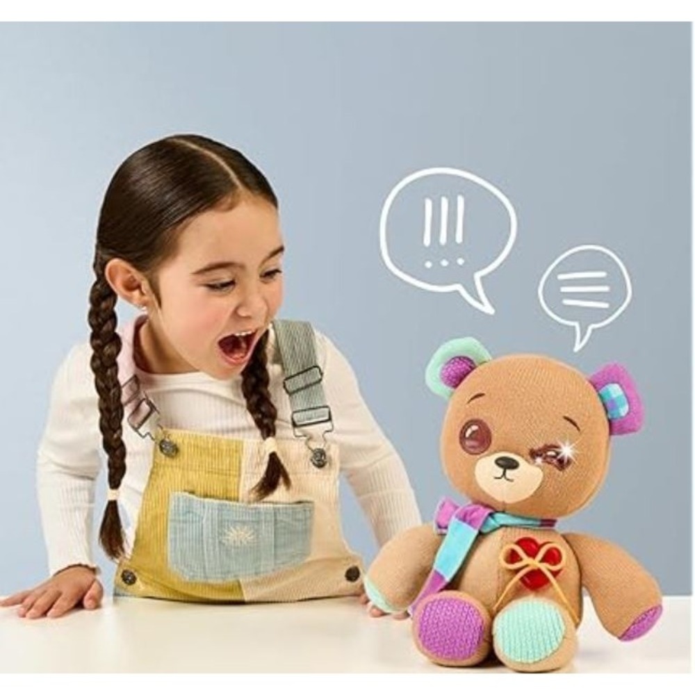 Interactive 14" Plush Magical Expressive Button Eyes Happy, Sad, Winks & Blinks - Picture 4 of 8